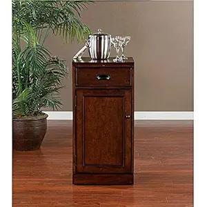 UNITEK FURNITURE Multipurpose Solid Sheesham Wood Bar Cabinet Rack with Glass Storage Wooden Mini Bar Counter Stand for Home Office Living Room - (Brown Finish)