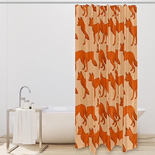 Rideaux de douche à motif renards oranges sans odeur 12 crochets - 3
