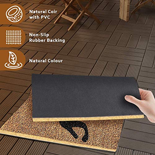 Image of Onlymat Natural Coir, Smile, Doormat with Hard, Ecofriendly, Thick Material & PVC and Big /Large /Long Size (TP 09581N) - 60 cm x 40 cm x 1.5 cm, Brown Black