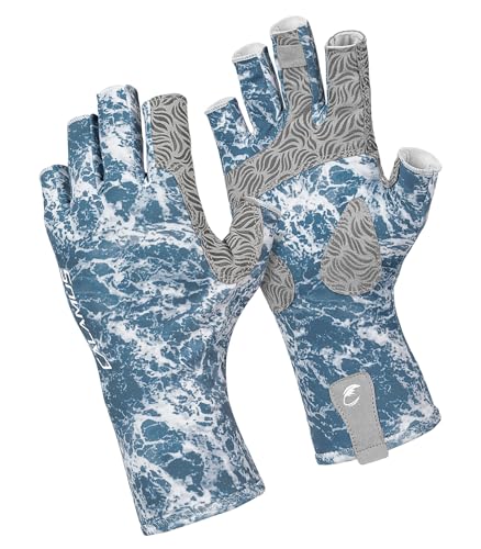 Calamus SunArmor Fishing Gloves UPF 50+ UV Protection Fingerless Sun Gloves with Non-Slip Grip Palm Breathable Quick-Dry Outdoor Fishing Gloves