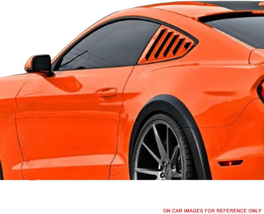 Pre-Painted Window Louver Compatible with 2015-2023 Ford Mustang, CY Competition Orange PP Rear Window Scoop Cover Sun Shade Available by IKON MOTORSPORTS