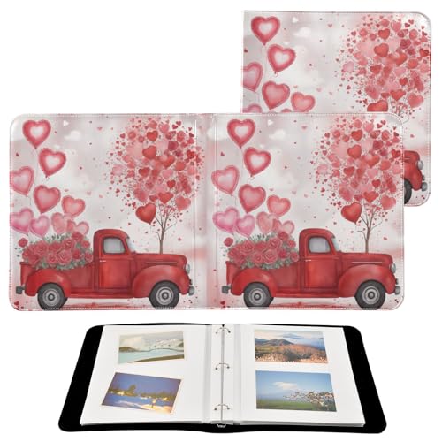 Álbum de Fotos Autoadhesivo DIY Scrapbook Álbum Romántico con Globos Corazón y Camión para San Valentín, Encuadernador de 3 Anillos, 40 Páginas, 8x10 para Memorias miniatura 2