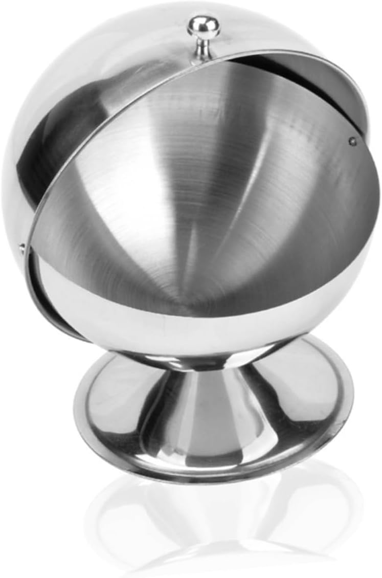 Stainless Steel Spherical Sugar Bowl with Design Food Grade Rust Condiment Container for Kitchen Home Cafe Buffet Modern Seasoning Organizer