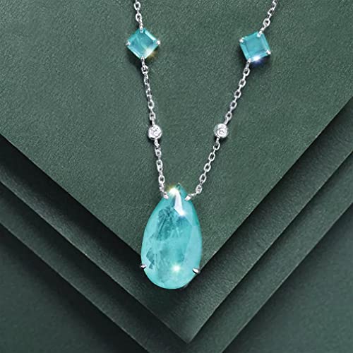 Colliers avec pendentif en argent sterling 925 tourmaline poire femme