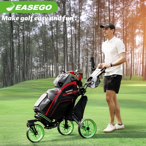 Image of EASEGO Golf Push Cart 3 Wheel : 360 Swivel Front Wheels Golf Walking Carts