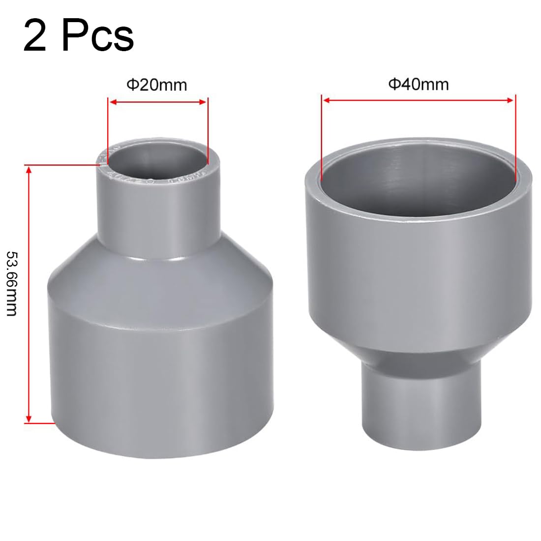 TA-VIGOR 2Pcs PVC DWV Reducing Coupling - Image 2