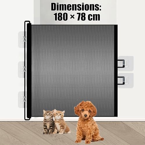Treppenschutzgitter Türschutzgitter Ausziehbar 0-180 cm Kinderschutzgitter Hundegitter Baby Schutzgitter für Treppen und Türen Ausziehbares Sicherheitsgitter Schutzgitter Treppe Ohne Bohren(180*78CM)