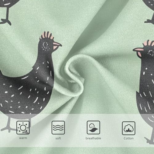 Toddler Panties, Cute Black Chicken Green Girls Cotton Underwear, 2T–8 Years3