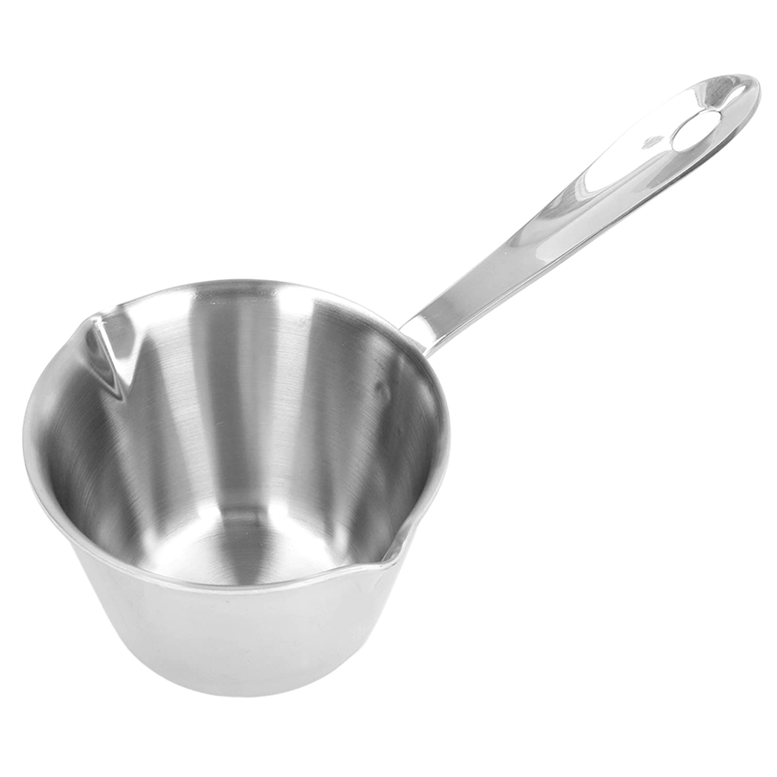 Butter Warmer Pot, Stainless Steel Melting Pot with Dual Pour Spouts Small Milk Warmer Pot Mini Saucepan for Chocolate Coffee Tea Soup Warming (200ML)