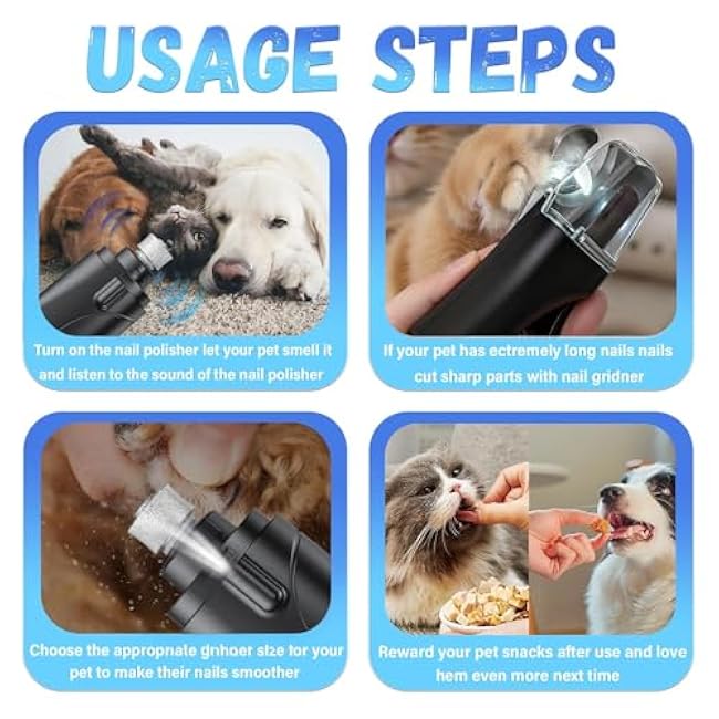 2 in 1 Dog Nail Clippers and Grinder with Lights & Cat Nail Clipper for Large Medium Small Dogs Cats Nail Trimmers USB Rechargeable with 2 LED Lights Dog Claw Care for Non-Black Nails-wphHr4MJ
