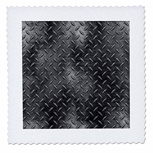 3dRose 22x22 inch Quilt Square, Gray Image of Diamond Plate Metal Pattern