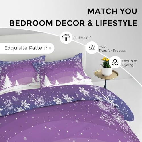 Housse de couette 220x240 Noël en microfibre avec ses 2 taies d'oreiller