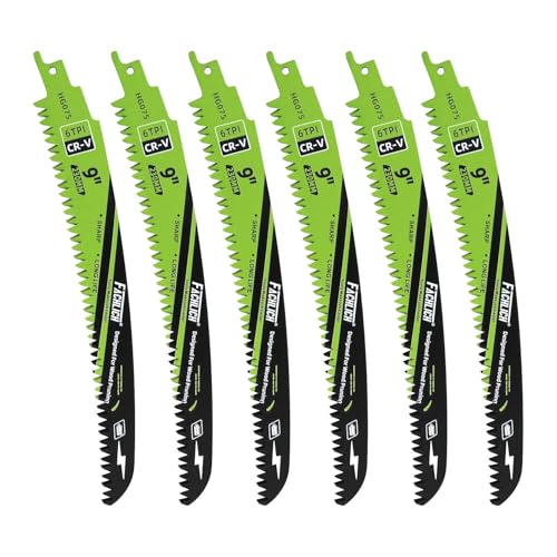 Image of Japanese Teeth Reciprocating Saw Blade 9Inch - Saber Saw Blades Wood Pruning, 6pcs Curved Edge 6TPI for Tree Trimming, Wood /PVC Pipe Cutting, Cr-V Sabre Blades