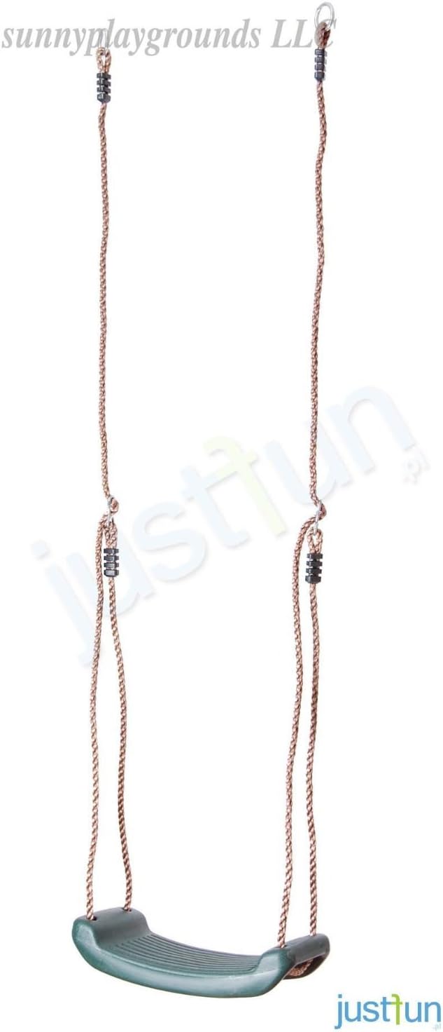 SWING SEAT GREEN with FREE ROPE-Outdoor and Indoor Playground Swing Set Accessories for Kids