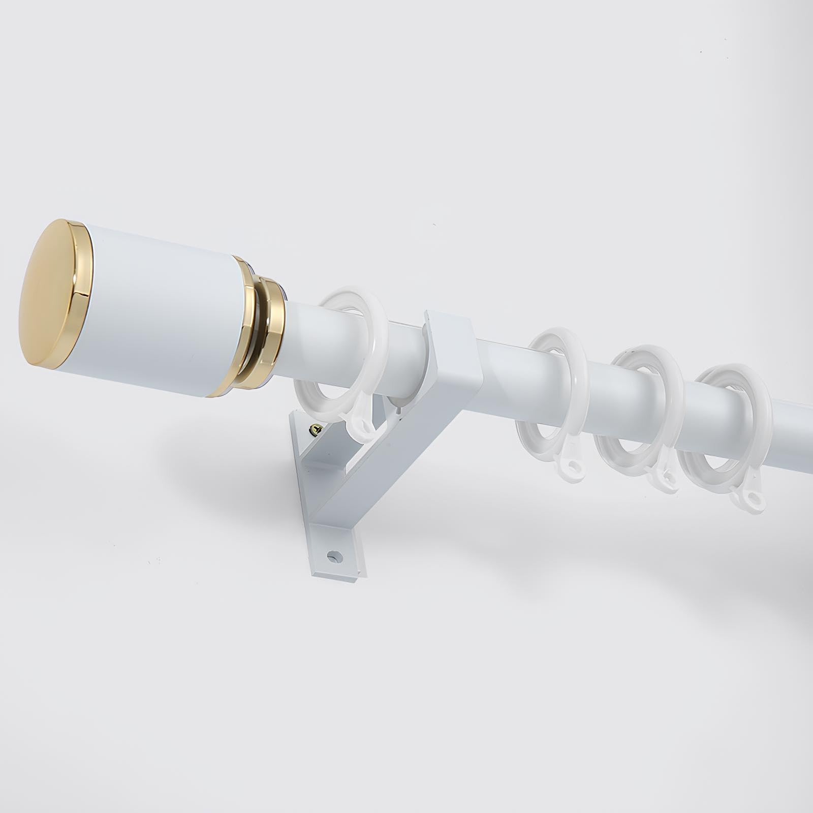 GLDYTVF Adjustable Curtain Poles for Windows 70-600cm - Eyelet & Roman Rod for Doors - 28mm Thin Metal Room Divider with Brackets (White 230cm)