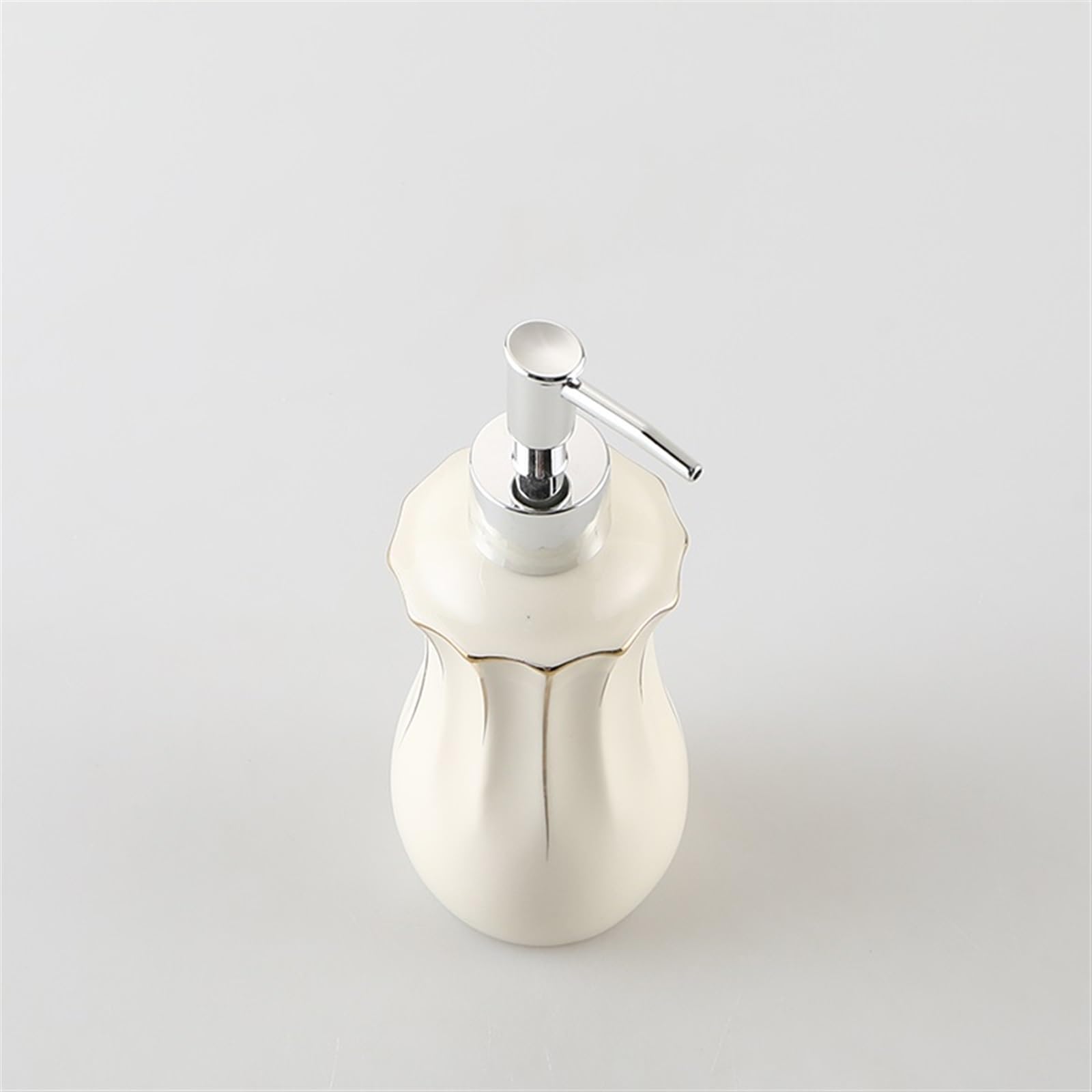 Dozownik mydła w kolorze beżowym, ceramiczny, do łazienki, 10,8 uncji, w kształcie wazonu, ręczny, dozownik blatowy, butelka z pompką, płyn do mycia naczyń, kuchnia,