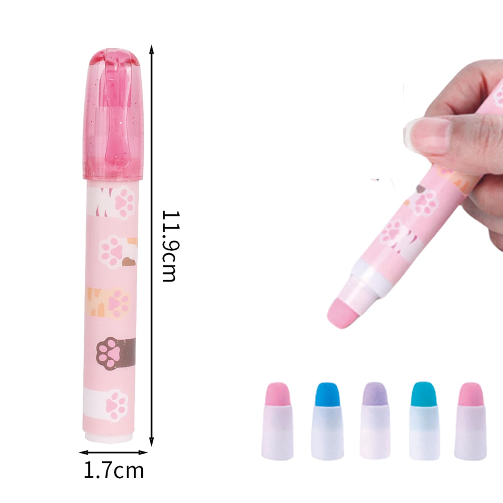 School Eraser For Kids 4 Pcs Cute Cat Paw Eraser Cartoon PenStyle