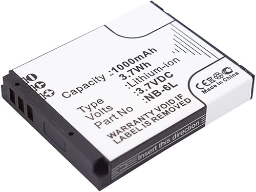 Synergy Digital Batería de cámara, compatible con cámara digital Canon PowerShot S95, (iones de litio, 3.7 V, 1000 mAh), capacidad ultra alta,