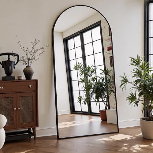 Image of OGCAU 71 inchx30 inch Arched Full Length Mirror, Floor Full Body Mirror, Black
