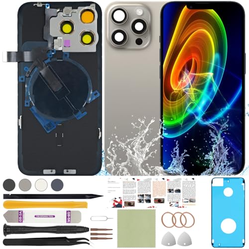 ReuWeu Back Screen Cover Replacement Compatible with iPhone 15 Pro Max All Carriers 6.7(Natural)