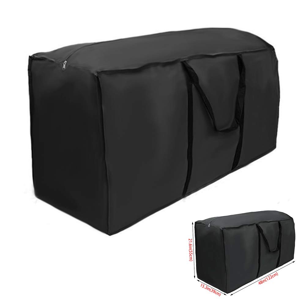 Sac de Rangement pour Coussin de Jardin,210D Oxford Tissu,Housses de Coussin d'Extérieur,Sac de Transport Hydrofuge pour Coussins avec Poignée (122x39x55cm)