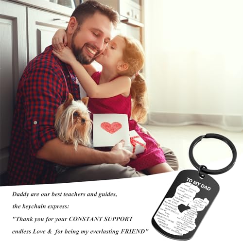 Fathers Day Dad Gifts from Daughter Dads Birthday Gift Dads Christmas Stocking Stuffers Keychain Present for Dad (Black) - Image 6