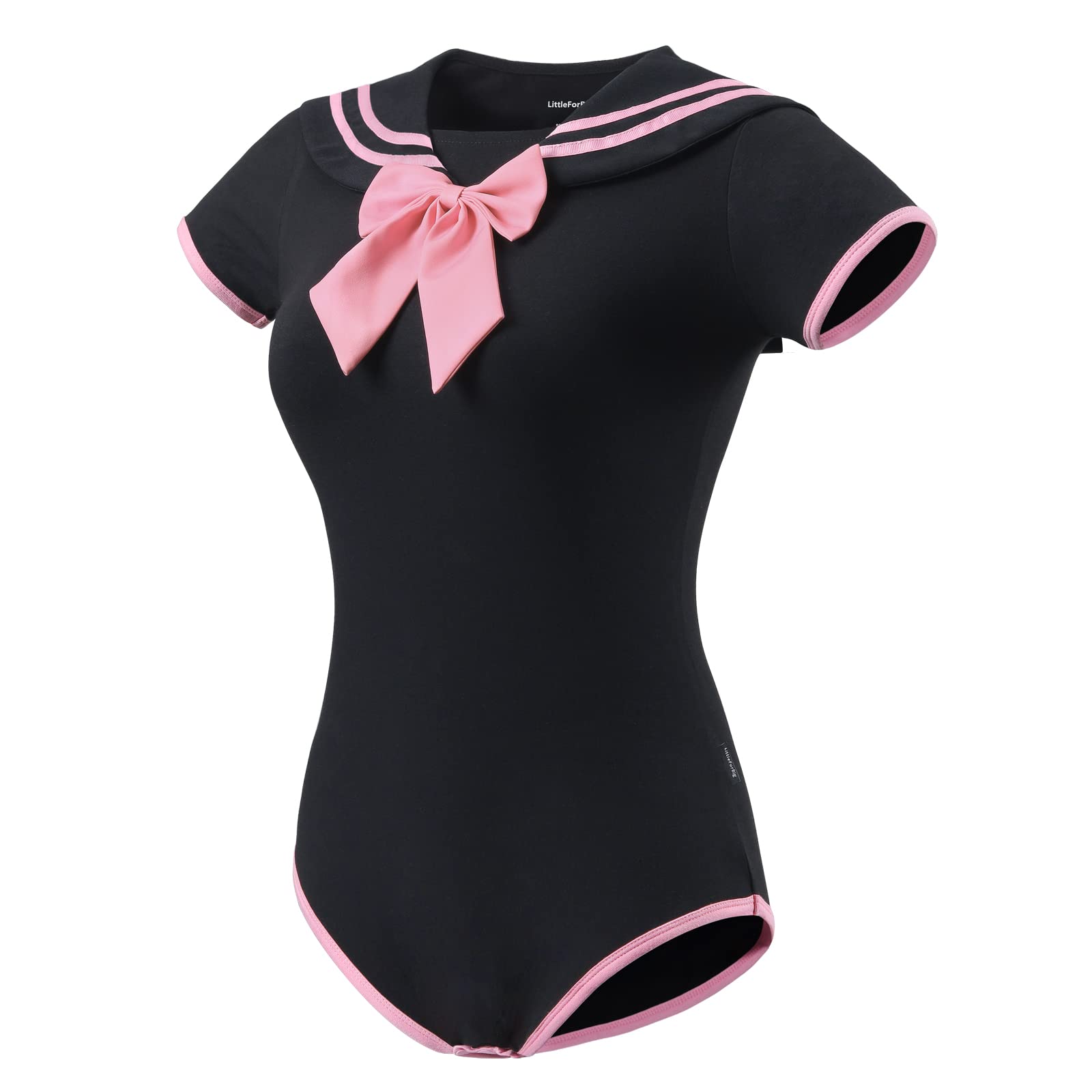 LittleForBig Bawełniany Romper Onesie Piżama Bodysuit - Klasyczny japoński komplet spódniczki dla dziewczynek pełna czerń XXXXL