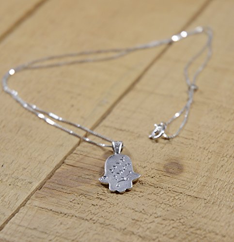 "May The Lord Bless You And Guard You" (Birkat Kohanim) Blessing Charm in Hebrew Text on 925 Sterling Silver Hamsa Hand & 19" Box Chain Necklace - Gift for Protection for Men & Women3