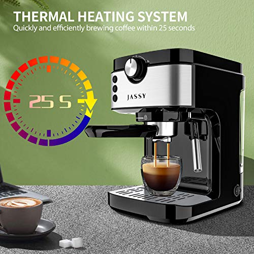 Espresso Machine Cappuccino Machine 19 Bar Cappuccino Machines with Powerful Steamer for Home Barista Brewing,Adjustable Single/Double Cups Control,1300W