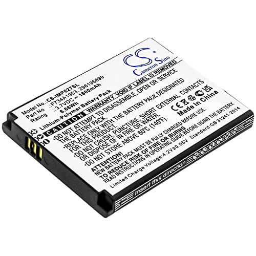Sisawia Replacement Battery for Ingenico IMP627,IMP627-USBLU01A,IMP657,IMP657-USJRS01A,iSMP4,296196699,F734A1953,1800mAh
