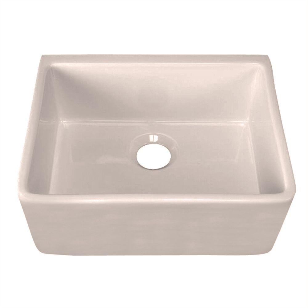 BFF3KITBI Apron Front Single Bowl Fireclay Kitchen Sink, Bisque