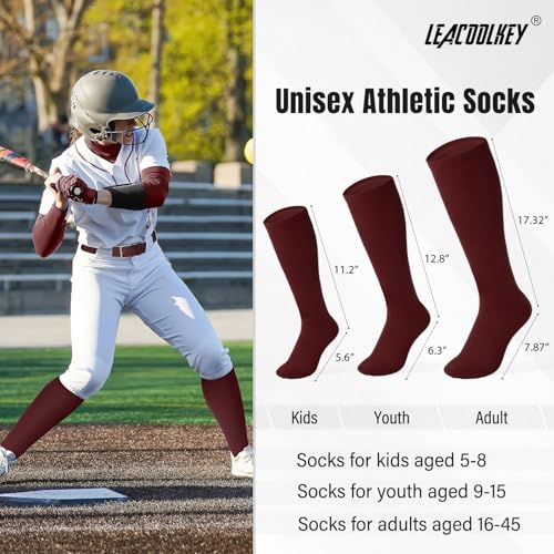 Image of LEACOOLKEY Baseball Belt and Socks Combo Set Adjustable Softball Socks and Elastic Belt for Youth and Adult
