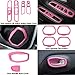 Yoursme 31 PCs Car Interior Accessories Trim - Air Conditioning Vent Decoration & Door Speaker & Water Cup Holder & Headlight Switch & Window Lift Button Covers Fit for Jeep Renegade 2015-2021 (Pink)