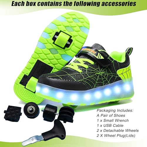 Image of AIkuass USB Chargable Led Light Up Roller Shoes Wheeled Skate Sneaker Shoes F.