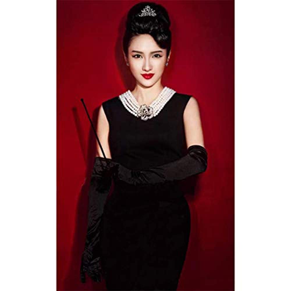 Hudiefly Holly iconic black dress costume set in cotton Inspired By Audrey Hepburn costume from breakfast at tiffany’s