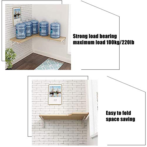 Mesa Plegable Pared Mesa Cocina Plegable Mesa Plegable De Esquina para Computadora, Mesa De Madera Montada En La Pared Escritorio De Estudio Mesa Auxiliar De Doble Soporte Escritorio De Caba - imagen 3