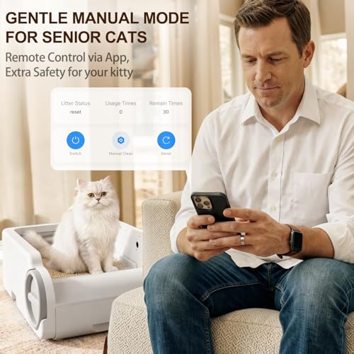Automatic Litter Box Open Top Self Cleaning Cat Litter Box for Multiple Cats Electric Litter Box with Smart APP Control - Image 7