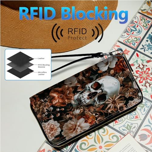 Image of Womens Wallet PU Leather Wristlet Wallets for Women, Large Capacity Lady Fashion Wallet Card Holder Zipper Wallet