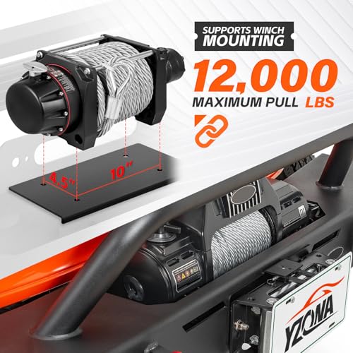 Image of for JL Front Bumper with Skid Plate Compatible with 2018 2019 2020 2021 2022 2023 2024 2025 2026 Jeep Wrangler JL JLU with Winch Plate, License Plate Frame, LED Lights, Fog Light Hole & D-rings