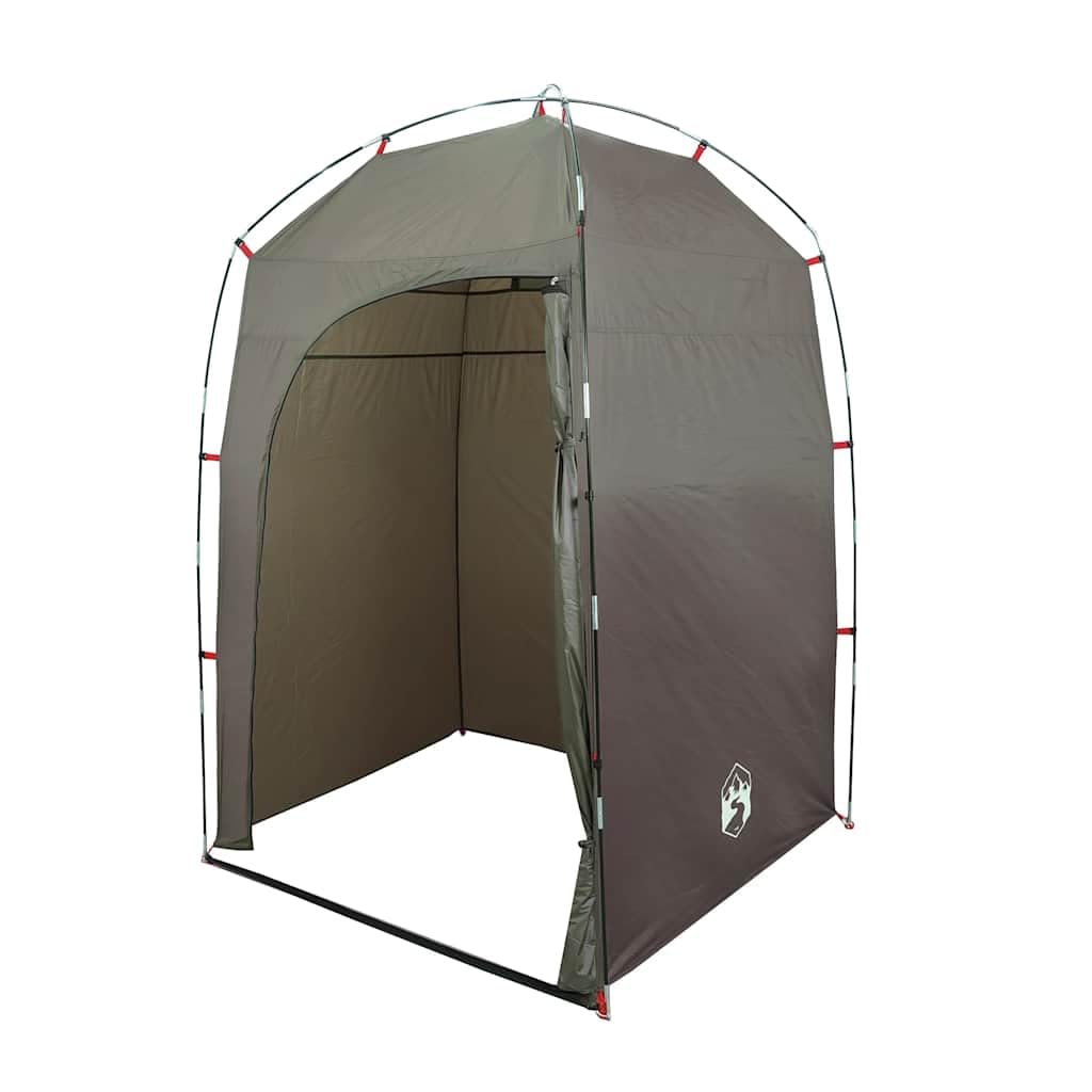 Tente de Douche de Camping Cabine de Change Portative et Vestiaire Mobile pour Extérieur Tente de Toilette en Polyester Marron 140 x 140 x 213 cm avec Sac de Transport