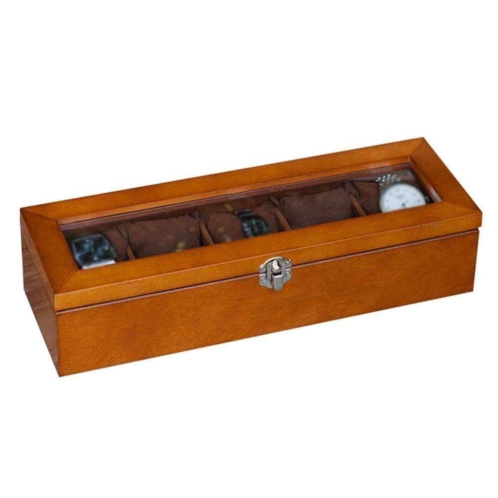 MUSUMI Scatola per Orologi Scatola per Tetto apribile in Vetro in Legno Scatola per Gioielli Scatola per Esposizione Scatola alla Moda (Nero)