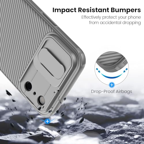 Image of Nillkin for iPhone 17 Pro Max Case with Slide Camera Cover, Thin Slim Fit, Shockproof Protective, Protector Privacy, Phone Case iPhone 17 Pro Max Camera Lens Protector 6.9 inch, Gray