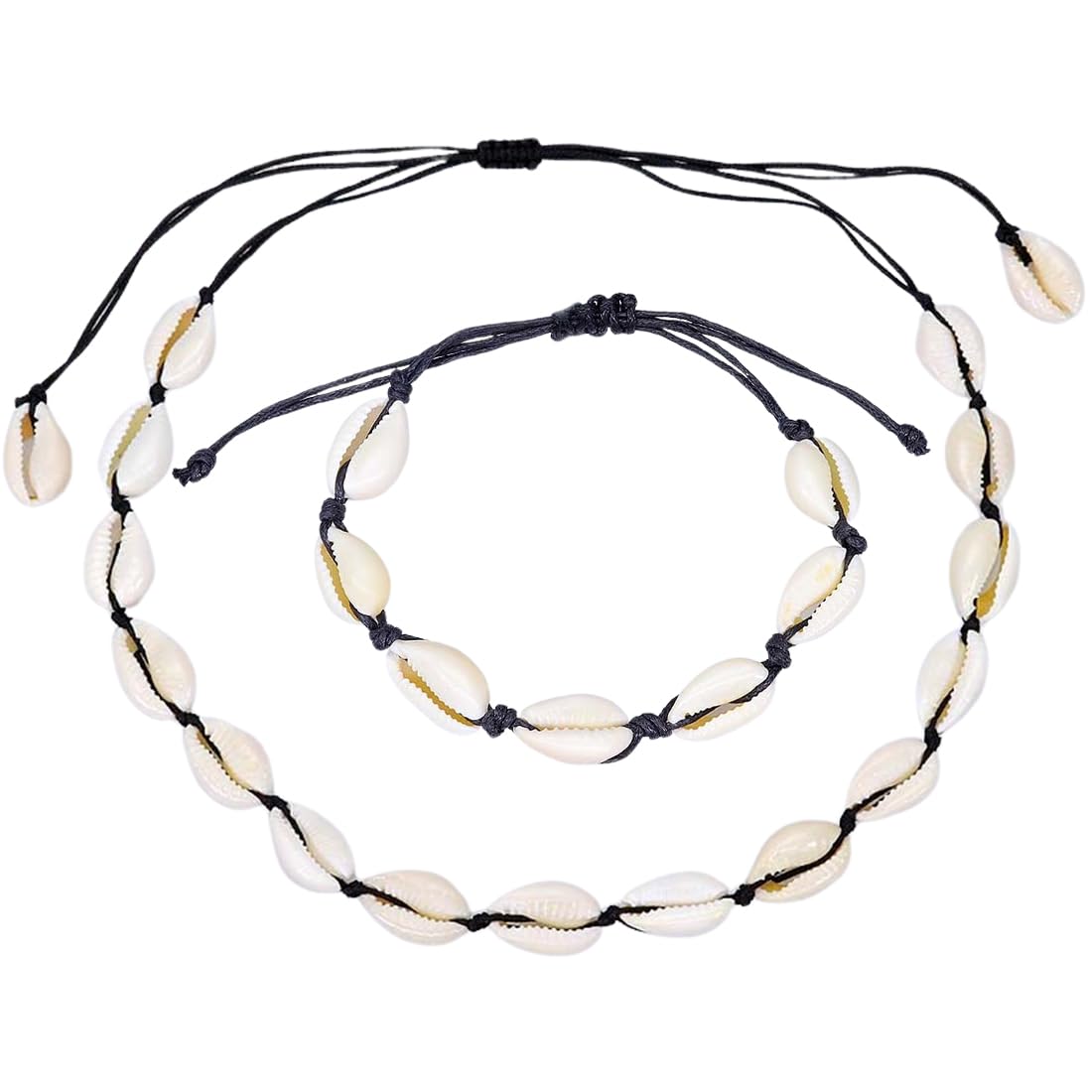 TNSRAY Collar de gargantilla de concha marina y pulseras de concha, 2 piezas collar de gargantilla de concha marina y pulseras de concha, para playa, playa gargantilla, playa pulseras de concha