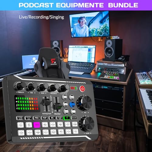 F998 Live Sound Card Audio Mixer with DJ Mixer Effects & Voice Changer - 16 Sound Effects, Bluetooth-Compatible Soundboard for Streaming/Podcasting/Gaming, Phone, Computer, PC - Image 3