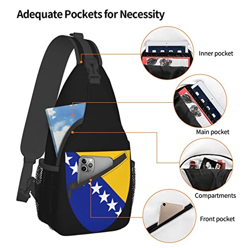 Mochila unisex de tiras cruzadas estilo Bosnia y Herzegovina miniatura 5