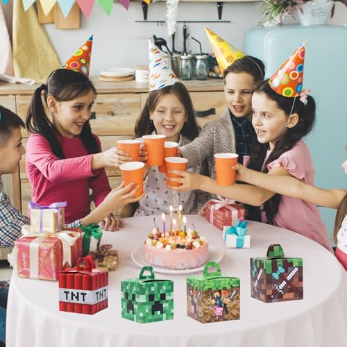 Image of 24 Pcs Cute Treat Boxes, Festival Celebrations Small Gift Boxes, Game Themed Dessert Boxes, Pixel Party Supplies for Birthday