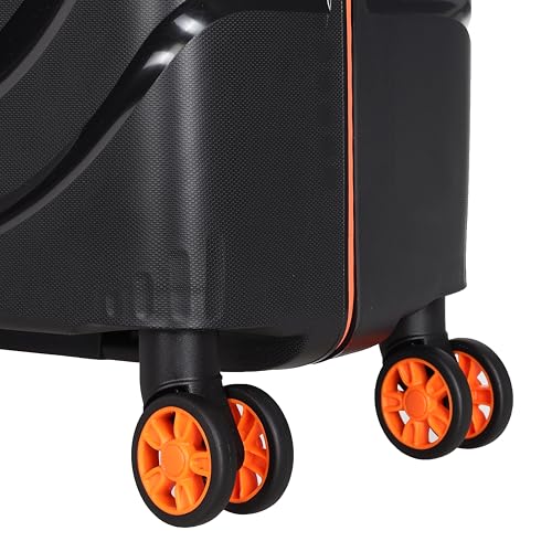 Image of American Tourister Polycarbonate Material Circurity Max 55 cm Small Hardside Cabin Suitcase with Xtrasecu 3-Point Locking System & Double Spinner 8 Wheels for Unisex - Black