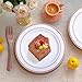 WELLIFE 240 Pieces Rose Gold Plastic Dessert Plates with Disposable Forks, Includes 120 Pcs Appetizers Plates 6.3 inch, 120 Pcs Rose Gold Forks, Perfect for Party and Weddings