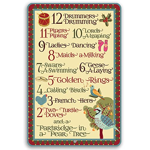Christmas Themed Home Decor Metal Sign - Winter Holiday Decoratio...