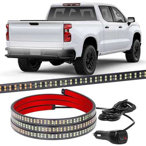 Image of XRIDONSEN 48 inch 288 LED Tailgate Strobe Lights White Emergency Lights | Front /Rear Flashing Warning Hazard Caution Safety Light Strip for Tow Plow Trucks Construction Vehicles Pickup Trailer